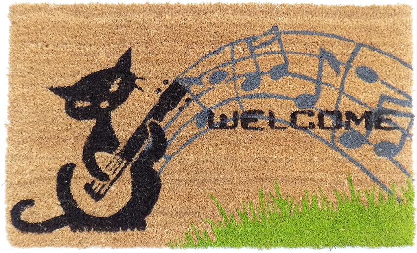 Imports Decor Musical Cat Handmade Doormat NoColor 18" x 30"