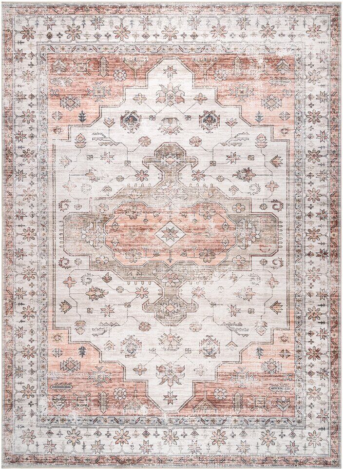 nuLOOM Banks Vintage Washable Rug Beige Runner: 2' x 8'