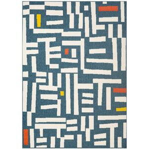 LR Home Evette Rios Modern Geometric Polypropylene Indoor/Outdoor Area Rug Blue 8' x 10'