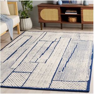 Safavieh Abstract Midnight Trace Hand-Tufted Wool Rug Navy 4' x 6'