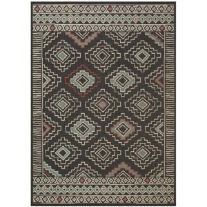 LR Home Evette Rios Southwestern Tribal Polypropylene Indoor/Outdoor Area Rug Black 8' x 10'