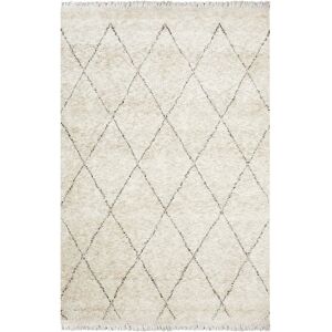 Solo Rugs Shaggy Moroccan handmade Rug Beige 3' x 5'