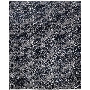 Solo Rugs Arash Contemporary Animal Hand-Knotted Wool-Blend Area Rug Black 5' x 8'