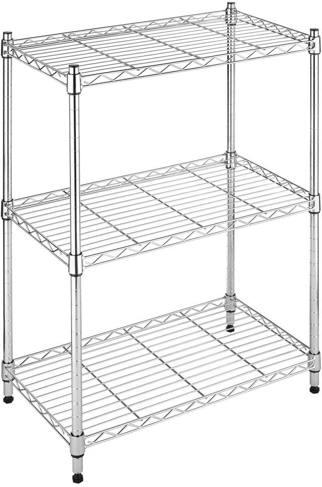 Whitmor Supreme Small 3-Tier Shelving Center Silver NoSize