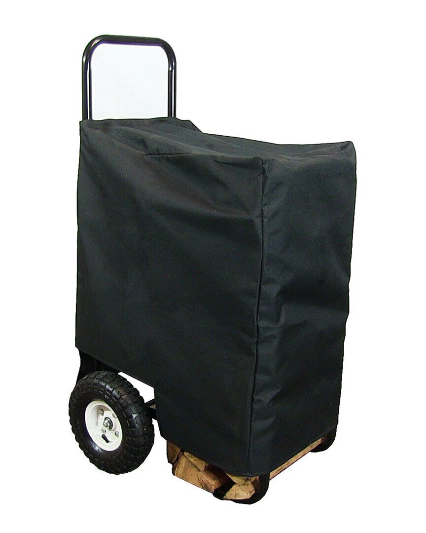 Sunnydaze Firewood Log Cart Carrier Rack Holder with Heavy-Duty Waterproof Cover Black NoSize