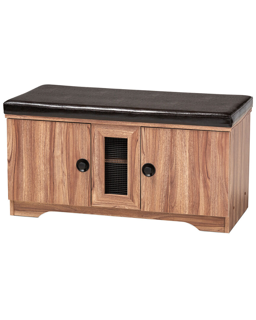 Design Studios Valina Upholstered 2-Door Wood Shoe Storage Bench NoColor NoSize
