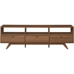 Walker Edison Modern Scandi 3-Door Low Profile TV Stand For TVs Up To 80 Inches Brown NoSize