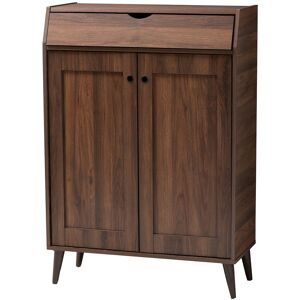 Design Studios Cormier Modern Walnut 2-Door Entryway Shoe Storage Cabinet NoColor NoSize