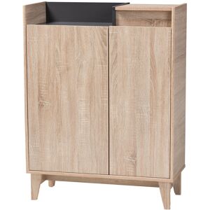 Design Studios Fella Modern 2-Tone Oak Brown Entryway Shoe Cabinet NoColor NoSize