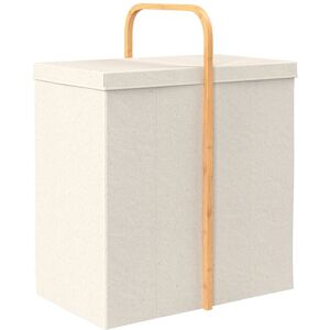 ClosetMaid Fabric & Bamboo Foldable 2-Compartment Laundry Hamper White NoSize