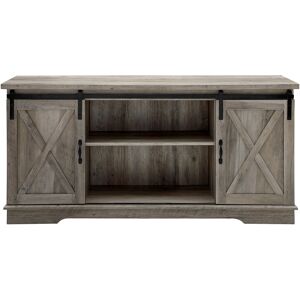 Hewson 58in Farmhose Sliding Door Wood TV Stand Storage Console NoColor 58"