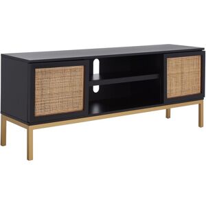 Safavieh Zadie 1-Shelf Rattan Media Stand Black NoSize
