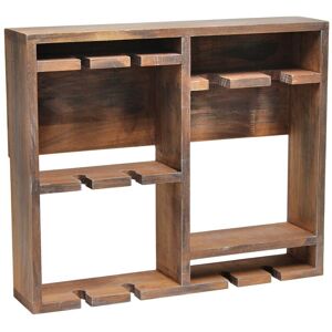 Lalia Home Bartow Wall Mounted Wood Wine Rack Shelf with Glass Holder Brown NoSize
