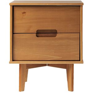 Walker Edison 2-Drawer Groove Handle Wood Nightstand NoColor NoSize