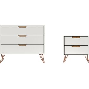 Manhattan Comfort Rockefeller Dresser & Nightstand Set NoColor NoSize