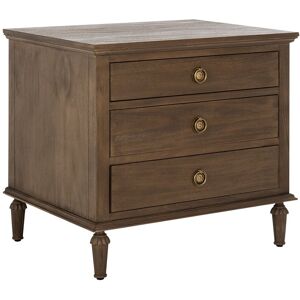 Safavieh Couture Lisabet 3 Drawer Wood Nightstand Brown NoSize