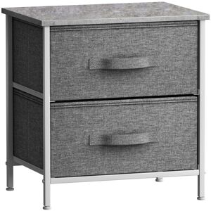 Sorbus Nightstand With 2 Drawers Grey NoSize