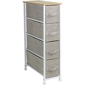 Sorbus Narrow Dresser Tower With 4 Drawers Beige NoSize