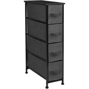 Sorbus Narrow Dresser Tower With 4 Drawers Black NoSize