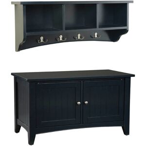 Alaterre Shaker Cottage Storage Coat Hook with Cabinet Bench Set NoColor NoSize