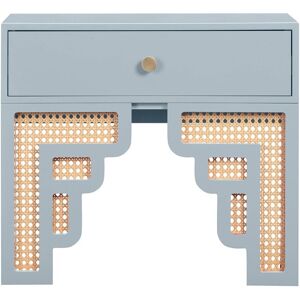 TOV Furniture Suzie Rattan Nightstand Blue NoSize