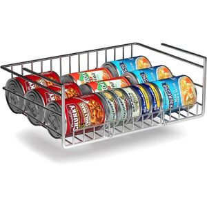 Sorbus Under Cabinet Can Storage Shelf with Dividers Silver NoSize