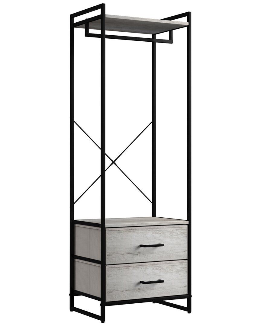 Sorbus 70in Greige Clothing Rack With Drawers Grey NoSize