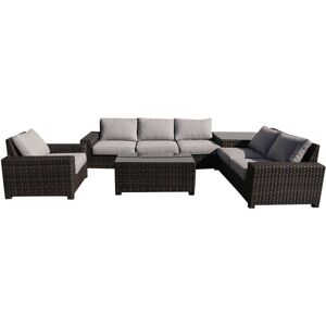 Courtyard Casual St Lucia Silver Oak 6Pc Sectional Set With 1 Left And 1 Right Sectional Loveseats, 1 Armless Middle Chair, 1 Cl Silver NoSize