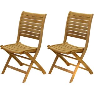 Amazonia Teak Outdoor Patio Folding Dining Chairs NoColor NoSize