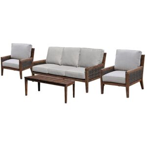 Courtyard Casual Bermuda Teak Sofa 4pc Seating Set Taupe NoSize