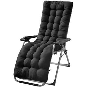 Fresh Fab Finds 71x22in Indoor/Outdoor Chaise Lounger Cushion Black NoSize