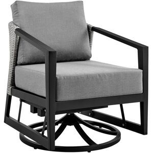 Armen Living Palma Outdoor Patio Swivel Lounge Chair Black NoSize