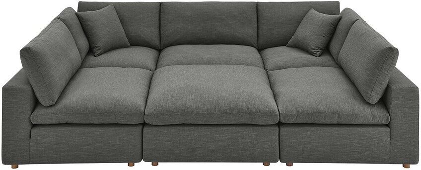 Modway Commix Down Filled Overstuffed 6pc Sectional Sofa Grey NoSize