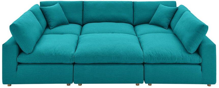 Modway Commix Down Filled Overstuffed 6pc Sectional Sofa Blue NoSize