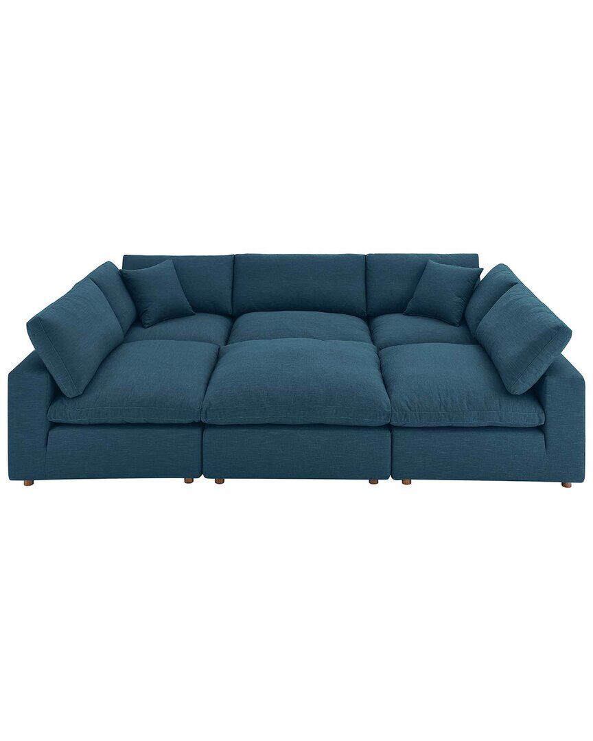 Modway Commix Down Filled Overstuffed 6pc Sectional Sofa Blue NoSize