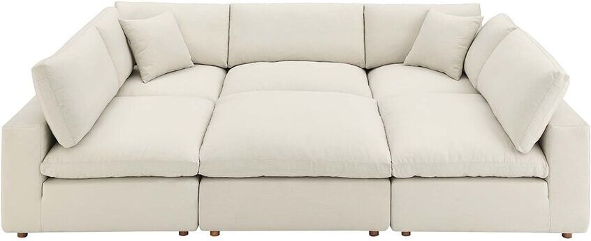 Modway Commix Down Filled Overstuffed 6pc Sectional Sofa Beige NoSize