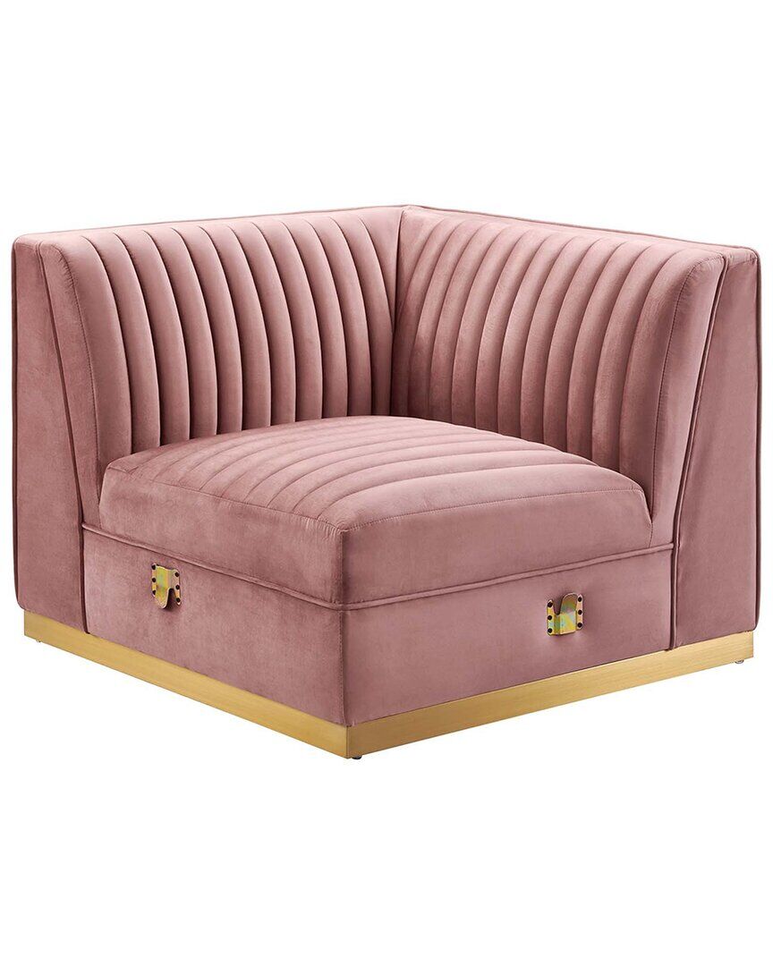 Modway Sanguine Channel Tufted Performance Velvet Modular Sectional Sofa Left Corner Chair NoColor NoSize