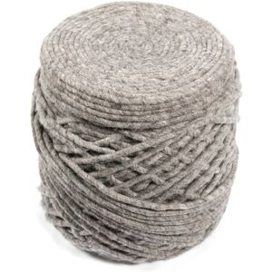 Jaipur Living Guna Textured Cylinder Pouf Gray 16 in x 18 in x 18 in