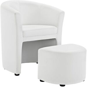 Modway Divulge Armchair & Ottoman White NoSize