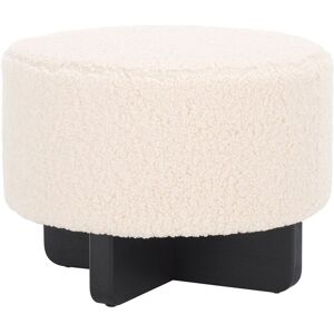 Safavieh Riah Faux Shearling Round Ottoman NoColor NoSize