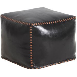 Peninsula Home Collection 22in Stitched Square Ottoman Black NoSize