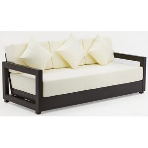 Safavieh Couture Montford Outdoor Aluminum 3-Seat Sofa Black & White NoSize