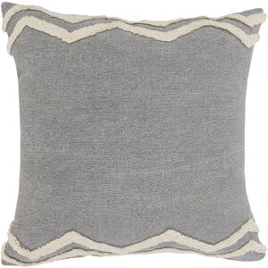 LR Home Reena Soft Chevron Bordered Throw Pillow Grey 20 x 20