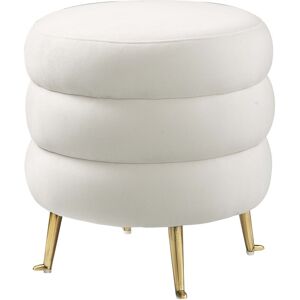 TOV Furniture Ladder Velvet Ottoman White NoSize