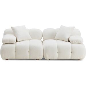 TOV Furniture Calliope Vegan Shearling Modular Loveseat White NoSize