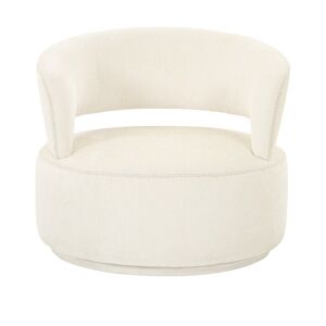 Pasargad Home Piagia Upholstered Swivel Base Barrel Chair White NoSize
