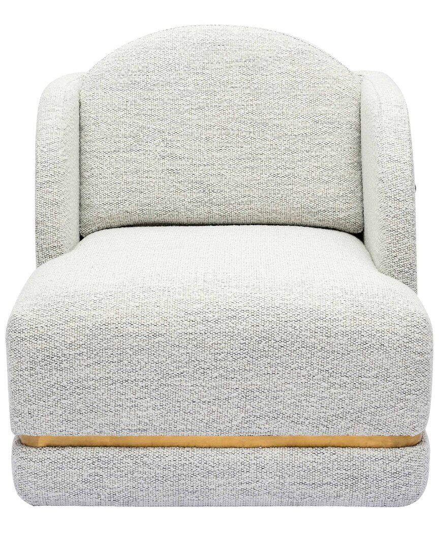 TOV Furniture Earl Nubby Cotton White Chenille Accent Chair Grey NoSize