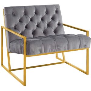 Modway Bequest Gold Stainless Steel Performance Velvet Accent Chair Grey NoSize