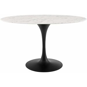 Modway Lippa 54in Oval Artificial Marble Dining Table Black NoSize
