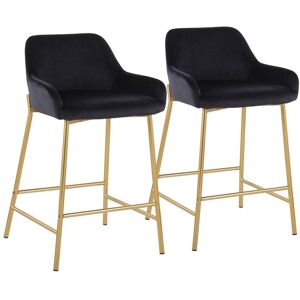 LumiSource Set of 2 Daniella Fixed-Height Counter Stools Gold NoSize